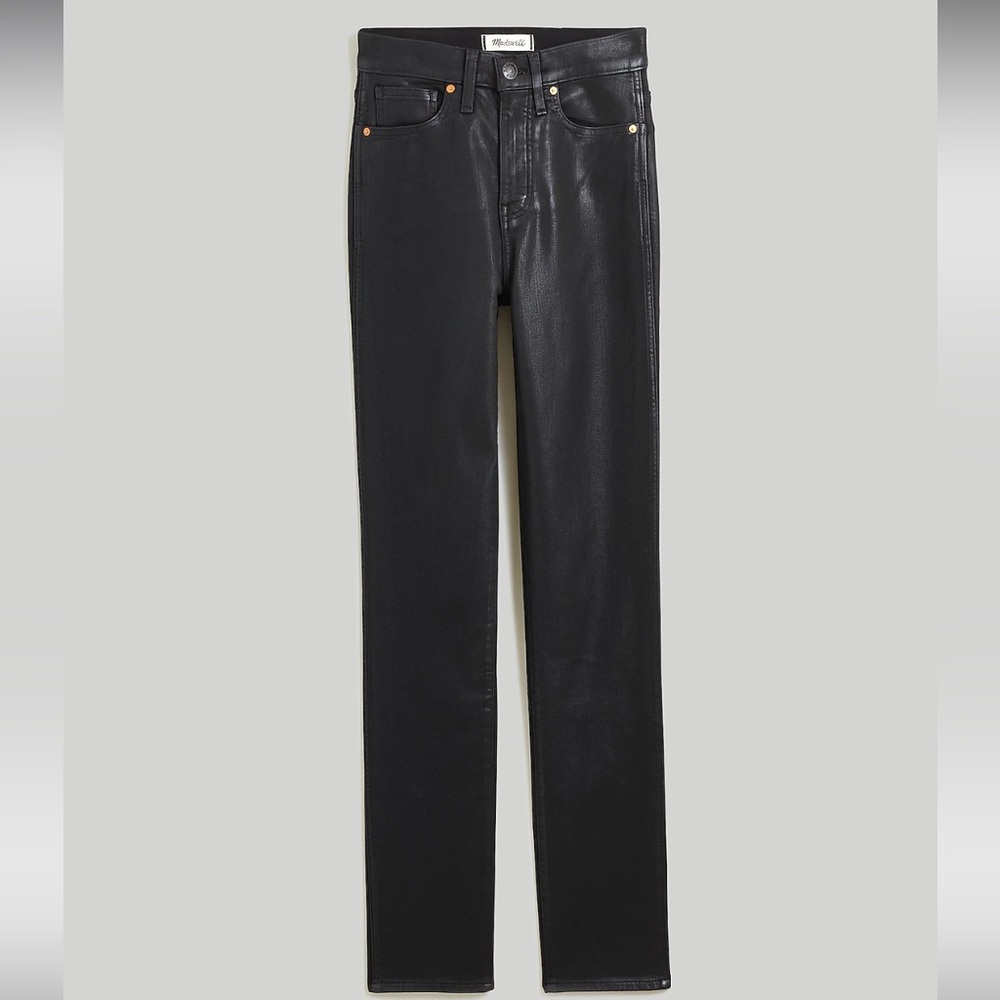 Madewell Stovepipe Coated Black Skinny Jeans 23P NWT